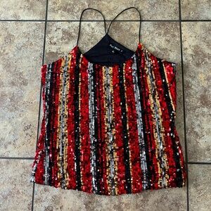Sparkly sequin tank top. Size L